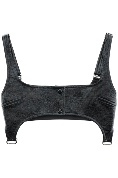 Courrèges Vinyl Suspenders Bra Top In Black