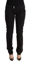 Cycle Black Cotton Distressed Low Waist Slim Fit Denim Jeans In Black
