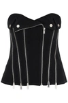 Dion Lee Denim Biker Corset Top In Black