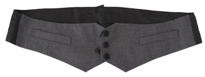 Dior Black Stripes Button  Waist Cintura Cummerbund