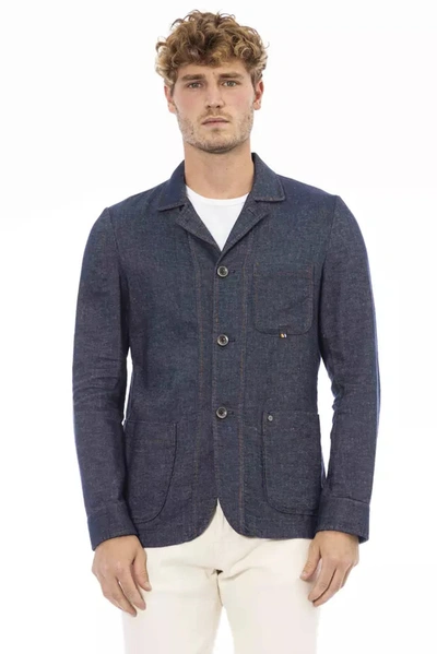 Distretto12 Blue Linen Blazer