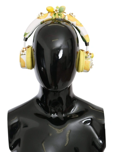 Dolce & Gabbana Yellow Lemon Crystal Floral Headset Headphones