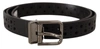 DOLCE & GABBANA BLACK CALF LEATHER PERFORATED METAL BUCKLE BELT