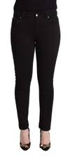 Dolce & Gabbana Black Skinny Denim Cotton Stretch Trouser Jeans In Black
