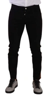 DOLCE & GABBANA BLACK COTTON STRETCH SKINNY DENIM JEANS