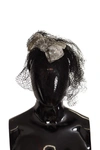 DOLCE & GABBANA BLACK LOGO SEQUINED FASCINATOR DIADEM HEADBAND