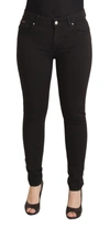 Dolce & Gabbana Black Skinny Denim Cotton Stretch Trouser Jeans In Black