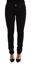 DOLCE & GABBANA BLACK SKINNY DENIM LOGO COTTON STRETCH JEANS