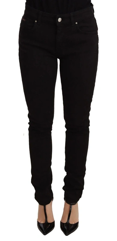 Dolce & Gabbana Black Skinny Denim Logo Cotton Stretch Jeans