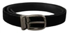 Dolce & Gabbana Black Velvet Classic Logo Engraved Metal Belt In Black