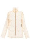 Dolce & Gabbana Blouse In Logoed Floral Lace In Beige