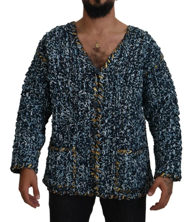 Dolce & Gabbana Blue Button Cardigan Fatto A Mano Jumper