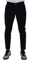 Dolce & Gabbana Black Cotton Stretch Skinny Denim Jeans In Blue