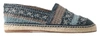 Dolce & Gabbana Blue Gray Woven Leather Buffalo Espadrille Shoes In Blue