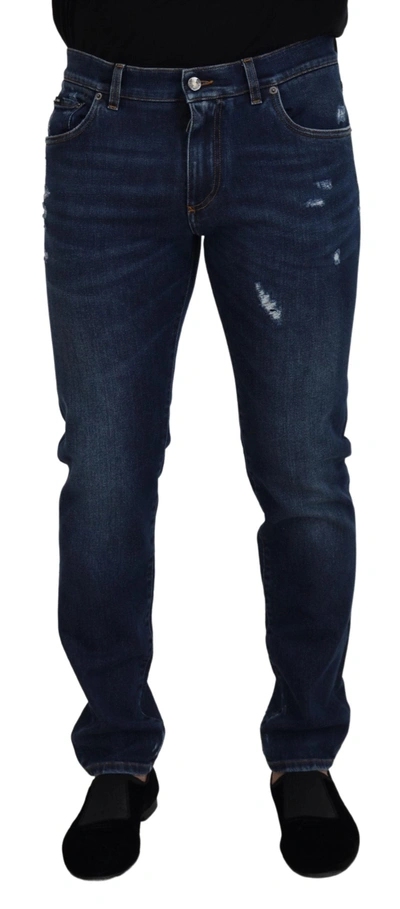 Dolce & Gabbana Blue Wash Cotton Stretch Slim Denim Jeans