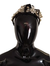 DOLCE & GABBANA CLEAR CRYSTAL EMBELLISHED SILK FIOCCO DIADEM HEADBAND