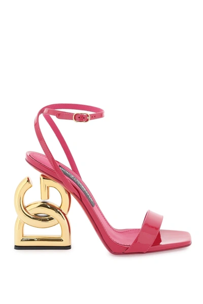 Dolce & Gabbana Keira Baroque Dg Heel Sandal In Pink