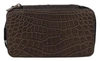 Dolce & Gabbana Gray Skin Leather Vanity Case Toiletry Shaving Bag In Gray