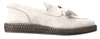 DOLCE & GABBANA IVORY SUEDE LEATHER MEN ESPADRILLE SHOES