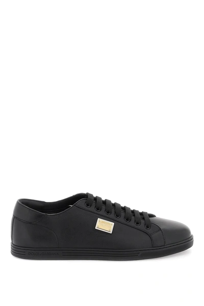 Dolce & Gabbana Leather 'saint Tropez' Trainers In Black