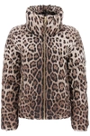 DOLCE & GABBANA LEOPARD PRINT SHORT PUFFER JACKET