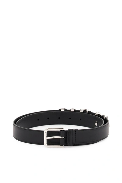 DOLCE & GABBANA LETTERING LEATHER BELT