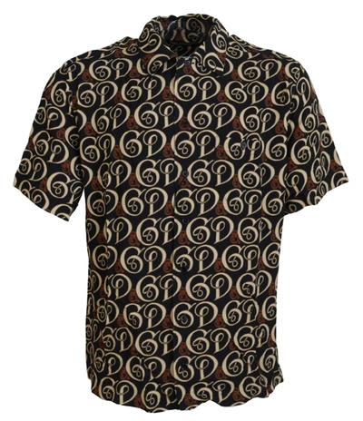 Dolce & Gabbana Multicolor Logo Print Button Front Shirt