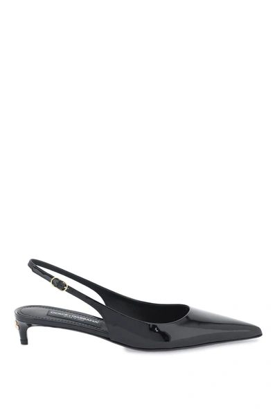 Dolce & Gabbana Crocodile-embossed 60mm Slingback Pumps In Black