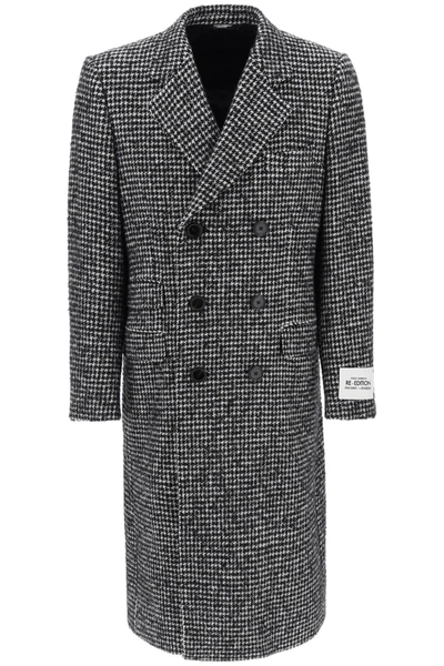 Dolce & Gabbana Re-edition Coat In Houndstooth Wool In Mixed Colours