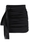 Dolce & Gabbana Women Ruched Silk Mini Skirt In Black