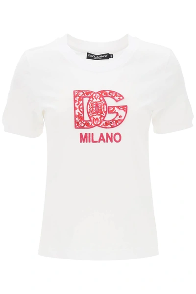 Dolce & Gabbana T-shirt Mit Logo-print In White