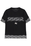 DOLCE & GABBANA T-SHIRT WITH LACE INSERTS