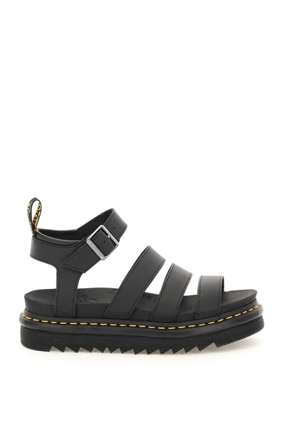 Dr. Martens Blaire Hydro Leather Strap Sandals In Black