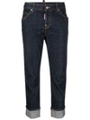 DSQUARED2 5 POCKETS CROPPED DENIM JEANS