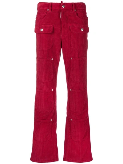 Dsquared2 Corduroy Straight-leg Jeans In Red