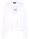Dsquared2 Logo-print Long-sleeved Hoodie In White
