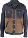 DSQUARED2 PANELLED DENIM CORDUROY JACKET