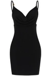 Dsquared2 Sleeveless Mini Dress With Draped Neckline In Black