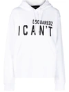 Dsquared2 Slogan-print Pullover Hoodie In Black