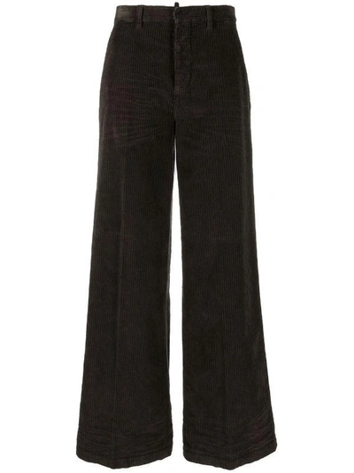 Dsquared2 Wide-leg Corduroy Trousers In Multicolor