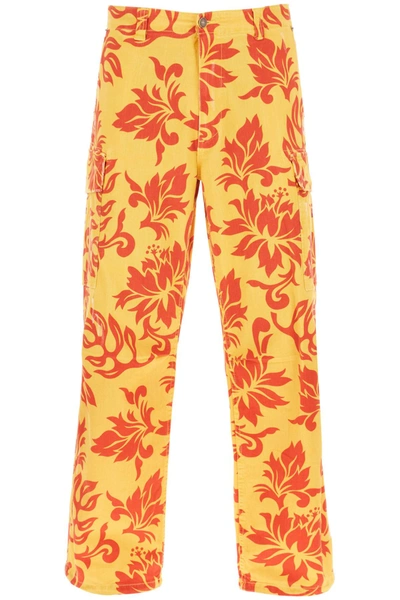 Erl Floral Cargo Pants In Mixed Colours