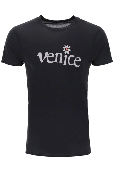 Erl Venice Print T-shirt In Black