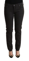 ERMANNO SCERVINO BLACK LOW WAIST SKINNY DENIM COTTON JEANS