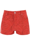 Etro Women Paisley Print Shorts In Red