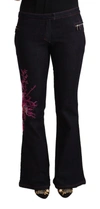 Exte Chic Mid Waist Flared Denim Elegance In Black