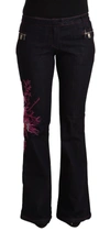 Exte Chic Mid Waist Flared Denim Elegance In Black