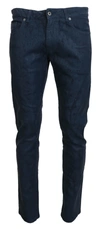 Exte Blue Cotton Tapered Slim Fit Men Casual Denim Jeans In Blue
