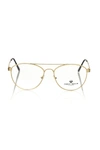 Frankie Morello Gold Metallic Fibre Frame In Gold
