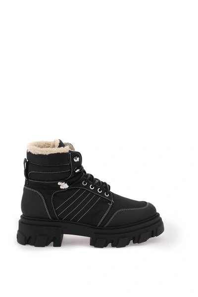 Ganni Hiking Boots In Black