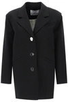 Ganni Oversized Single-breasted Blazer In Black